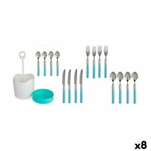 Cutlery Set Kinvara Blue Stainless steel Plastic (8 Units) |  Knive...