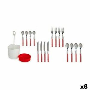 Cutlery Set Kinvara Red Stainless steel Plastic (8 Units) |  Knives...