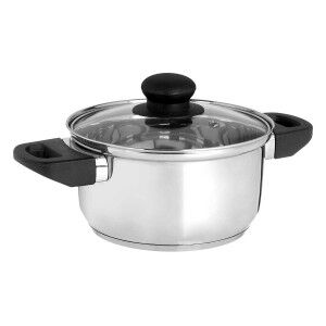 Casserole with glass lid Kinvara Transparent Silver 1,8 L 28 x 9 x 18 cm (6 Units)