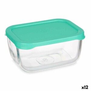 Lunch box Pasabahce SNOW BOX Green Transparent Glass Polyethylene 420 ml (12 Units)
