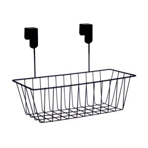Basket for Kitchen Shelf Kinvara Black Metal Iron 28 x 20,5 x 16 cm 28 x 12 x 9 cm (8 Units)