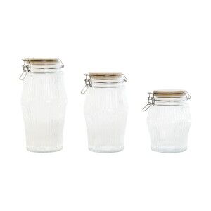 3 Tubs Home ESPRIT Transparent Silicone Bamboo Crystal 13,5 x 13,5 ...