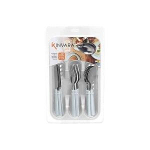 Cutlery Set Kinvara White Silver Stainless steel Plastic 22,5 x 37,5 x 4,5 cm 23 x 38 x 5 cm (6 Units)