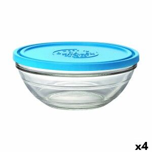 Round Lunch Box with Lid Duralex FreshBox Blue 2,4 L (4 Units) |  L...