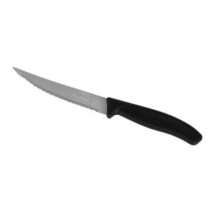 Meat Knife Set Quttin Black Silver 11 cm 6 Pieces (12 Units)