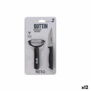 Knife Set Quttin Nero Black 2 Pieces (12 Units)