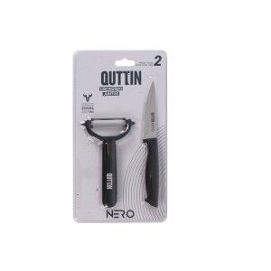 Knife Set Quttin Nero Black 2 Pieces (12 Units)