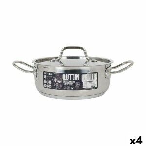 Casserole with lid Quttin Hotel ø 20 x 8 cm Steel (4 Units)