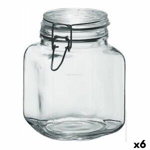 Glass Jar Borgonovo 33211 Hermetic Transparent 1,7 L 12 x 12 x 17 c...