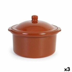 Casserole with Lid Azofra Baked clay 30,5 x 28 x 21 cm (3 Units) | ...