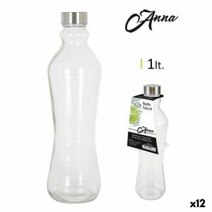 Glass Bottle Anna 1 L Metal cap Metal Glass (12 Units) |  Glasses, ...