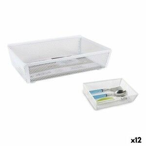 Cutlery Organiser Confortime Metal White 21,8 x 15,24 x 5,2 cm (12 ...