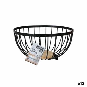 Fruit Bowl Confortime Rustic Black 25 x 25 x 13 cm 390 cm (12 Units...