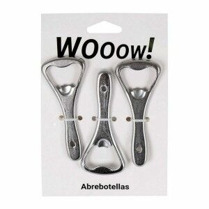 Bottle opener Wooow Silver Set 3 Pieces (36 Units) |  Corkscrews, c...
