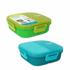 Hermetic Lunch Box ThermoSport 3 Compartments Squared 900 ml (6 Uni...