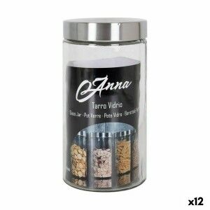 Jar Anna 1,7 L Glass Steel 11 x 11 x 22 cm (12 Units) |  Lunch boxe...