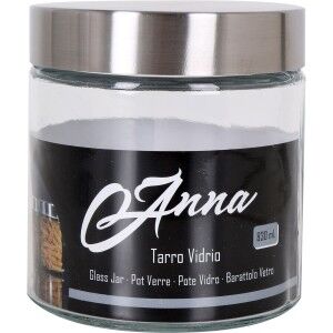 Jar Anna 830 ml Glass Steel (24 Units) |  Lunch boxes, food contain...