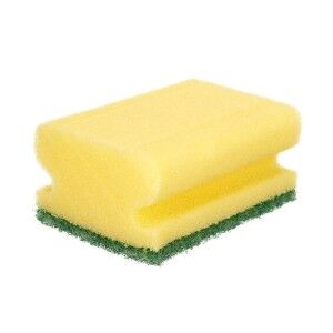 Set of scourers Yellow Green Polyurethane Abrasive fibre 18 x 13 x 4,5 cm 4 Pieces (11 Units)