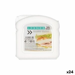 Sandwich Box Leknes Transparent polypropylene Plastic 410 ml (24 Units)