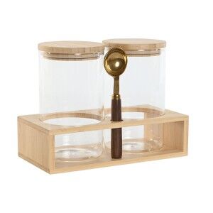 2 Tubs Home ESPRIT Golden Natural Bamboo Borosilicate Glass 24 x 12...