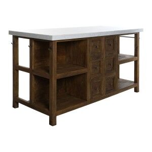 Kitchen furniture Home ESPRIT White Brown 168 x 76 x 92 cm