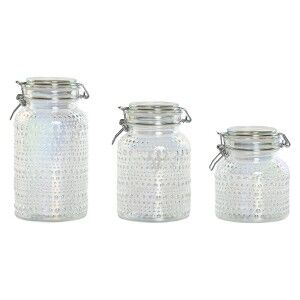 3 Tubs Home ESPRIT Transparent Metal Crystal 1,2 L 3 Pieces |  Lunc...