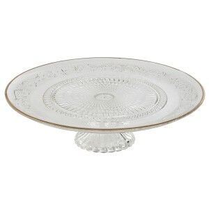 Flat Plate Home ESPRIT Transparent Golden Crystal 33 x 33 x 9,4 cm