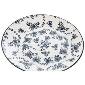 Plate set Home ESPRIT Blue White Porcelain 19 x 19 x 2 cm