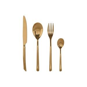 Cutlery Home ESPRIT Golden Stainless steel 1,8 x 0,8 x 23,5 cm 16 P...