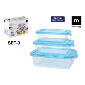 Set of lunch boxes Inde Soul Rectangular 1,04 L 3 Pieces (8 Units)