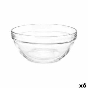 Mixing Bowl Vivalto Transparent Glass 14 x 6,5 x 14 cm 6 Units |  D...