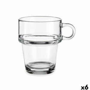 Tea and coffee cup Vivalto Transparent Glass 270 ml (6 Units) |  Cu...