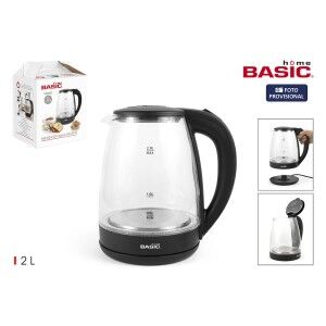 Kettle Basic Home Black Transparent Glass 1500 W 2 L (6 Units) |  K...