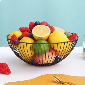 Fruit Bowl Confortime Black Metal 24,5 x 24,5 x 10 cm (12 Units)