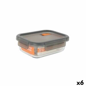 Lunchbox hermetisch MasterChef Grau Durchsichtig rechteckig 630 ml (6 Stück)