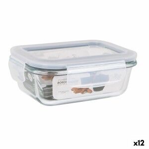 Hermetic Lunch Box Santa Clara Transparent Rectangular 375 ml (12 Units)