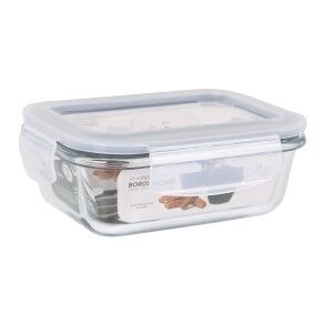 Hermetic Lunch Box Santa Clara Transparent Rectangular 375 ml (12 Units)