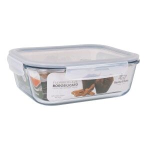Hermetic Lunch Box Santa Clara Transparent Rectangular 2,4 L (4 Units)