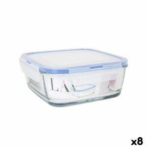Hermetic Lunch Box LAV Blue Transparent 1,15 L (8 Units) |  Lunch b...