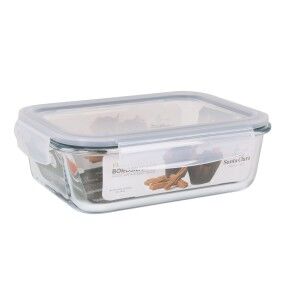 Hermetic Lunch Box Santa Clara Transparent Rectangular 1,5 L (6 Uni...
