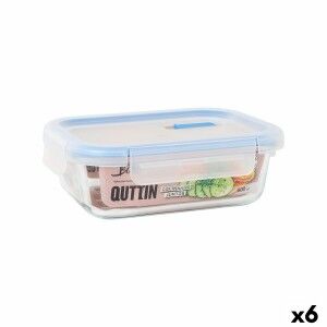 Hermetic Lunch Box Quttin Boho Transparent Rectangular 600 ml (6 Un...