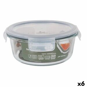 Hermetic Lunch Box Santa Clara Transparent Ø 17 cm 0,9 l (6 Units) ...