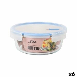 Hermetic Lunch Box Quttin Boho Transparent 1,3 L (6 Units)