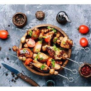 Barbecue Skewer Set Algon Metal 27 cm 6 Pieces (24 Units)