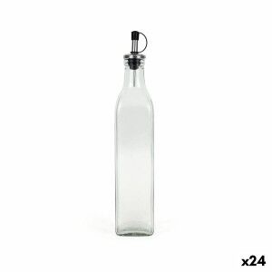 Cruet Anna Transparent Silver Glass 0,5 L (24 Units) |  Spice and s...