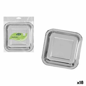 Plate set Algon Silver 26 cm 3 Pieces (18 Units)