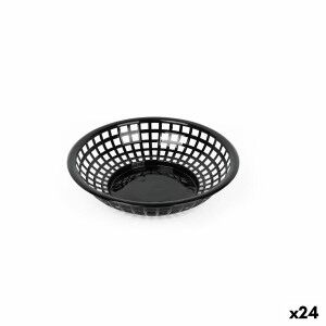 Bread Basket Black Plastic Circular 19,6 x 19,6 x 4,6 cm (24 Units)...