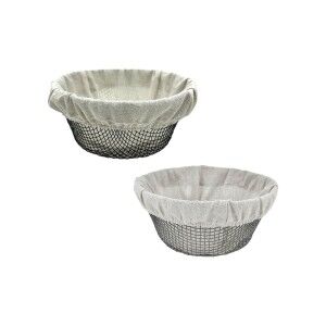 Bread Basket Metal 23 x 23 x 10 cm (12 Units) |  Kitchen boxes and ...