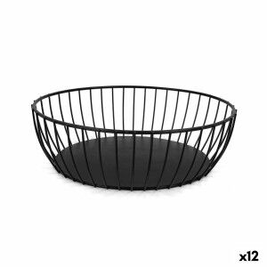 Breadbasket My Bar Black Metal Oval 24 x 19 x 8 cm (12 Units) |  Ki...