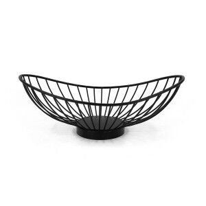 Breadbasket My Bar Black Metal Oval 25 x 13,5 x 9 cm (12 Units) |  ...